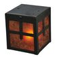 Meyda Lighting Hyde Park 6" Black Cross Mission Flush Mount Light With Amber Mica & Craftsman Brown Shade