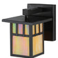 Meyda Lighting Hyde Park 6" Craftsman Brown Double Bar Mission Solid Mount Wall Sconce With Beige Iridescent Shade Glass