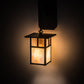 Meyda Lighting Hyde Park 6" Craftsman Brown "T" Mission Hanging Wall Sconce With Beige Iridescent And Amber Mica Shade Glass