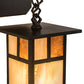 Meyda Lighting Hyde Park 6" Craftsman Brown "T" Mission Hanging Wall Sconce With Beige Iridescent And Amber Mica Shade Glass