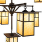 Meyda Lighting Hyde Park 64" 9-Light Craftsman Brown "T" Mission Chandelier With Beige Shade Glass