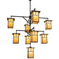 Meyda Lighting Hyde Park 64" 9-Light Craftsman Brown "T" Mission Chandelier With Beige Shade Glass