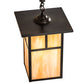 Meyda Lighting Hyde Park 64" 9-Light Craftsman Brown T Mission Hanging Lantern Chandelier With Beige Iridescent Shade Glass