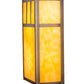 Meyda Lighting Hyde Park 7" 2-Light Antique Brass Double Bar Mission Wall Sconce With Beige Art Shade Glass
