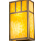 Meyda Lighting Hyde Park 7" 2-Light Antique Brass Double Bar Mission Wall Sconce With Beige Art Shade Glass