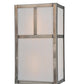 Meyda Lighting Hyde Park 7" 2-Light Antique Nickel T Mission Wall Sconce With White Shade Glass