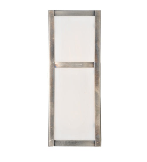 Meyda Lighting Hyde Park 7" 2-Light Antique Nickel T Mission Wall Sconce With White Shade Glass