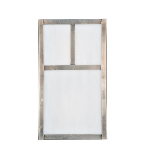 Meyda Lighting Hyde Park 7" 2-Light Antique Nickel T Mission Wall Sconce With White Shade Glass