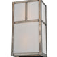 Meyda Lighting Hyde Park 7" 2-Light Antique Nickel T Mission Wall Sconce With White Shade Glass