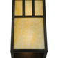 Meyda Lighting Hyde Park 7" 2-Light Craftsman Brown Double Bar Mission Wall Sconce With Beige Art Shade Glass