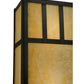 Meyda Lighting Hyde Park 7" 2-Light Craftsman Brown Double Bar Mission Wall Sconce With Beige Art Shade Glass