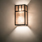 Meyda Lighting Hyde Park 7" 2-Light Craftsman Brown Double Bar Mission Wall Sconce With Silver Mica Shade Glass