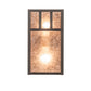 Meyda Lighting Hyde Park 7" 2-Light Craftsman Brown Double Bar Mission Wall Sconce With Silver Mica Shade Glass