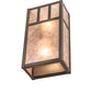 Meyda Lighting Hyde Park 7" 2-Light Craftsman Brown Double Bar Mission Wall Sconce With Silver Mica Shade Glass