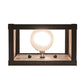 Meyda Lighting Hyde Park 7" 2-Light Craftsman Brown Double Bar Mission Wall Sconce With Silver Mica Shade Glass