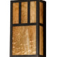 Meyda Lighting Hyde Park 7" 2-Light Craftsman Brown On Brass Double Bar Mission Wall Sconce With Beige Art Shade Glass