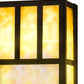 Meyda Lighting Hyde Park 7" 2-Light Craftsman Brown On Brass Double Bar Mission Wall Sconce With Beige Art Shade Glass