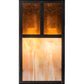 Meyda Lighting Hyde Park 7" 2-Light Craftsman Brown "T" Mission Wall Sconce With Amber Mica & Beige Iridescent Shade Glass