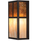 Meyda Lighting Hyde Park 7" 2-Light Craftsman Brown "T" Mission Wall Sconce With Amber Mica & Beige Iridescent Shade Glass