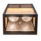 Meyda Lighting Hyde Park 7" 2-Light Craftsman Brown "T" Mission Wall Sconce With Amber Mica & Beige Iridescent Shade Glass