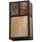 Meyda Lighting Hyde Park 7" 2-Light Craftsman Brown "T" Mission Wall Sconce With Beige Iridescent And Amber Mica Shade Glass