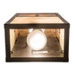 Meyda Lighting Hyde Park 7" 2-Light Craftsman Brown "T" Mission Wall Sconce With Beige Iridescent And Amber Mica Shade Glass