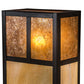 Meyda Lighting Hyde Park 7" 2-Light Craftsman Brown "T" Mission Wall Sconce With Beige Iridescent And Amber Mica Shade Glass