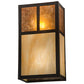 Meyda Lighting Hyde Park 7" 2-Light Craftsman Brown "T" Mission Wall Sconce With Beige Iridescent And Amber Mica Shade Glass