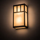 Meyda Lighting Hyde Park 7" 2-Light Oil Rubbed Bronze Double Bar Mission Wall Sconce With Beige Bottacino Idalight Shade