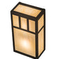Meyda Lighting Hyde Park 7" 2-Light Oil Rubbed Bronze Double Bar Mission Wall Sconce With Beige Bottacino Idalight Shade