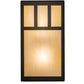 Meyda Lighting Hyde Park 7" 2-Light Oil Rubbed Bronze Double Bar Mission Wall Sconce With Beige Bottacino Idalight Shade