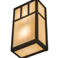 Meyda Lighting Hyde Park 7" 2-Light Oil Rubbed Bronze Double Bar Mission Wall Sconce With Beige Bottacino Idalight Shade