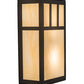 Meyda Lighting Hyde Park 7" 2-Light Oil Rubbed Bronze Double Bar Mission Wall Sconce With Beige Bottacino Idalight Shade