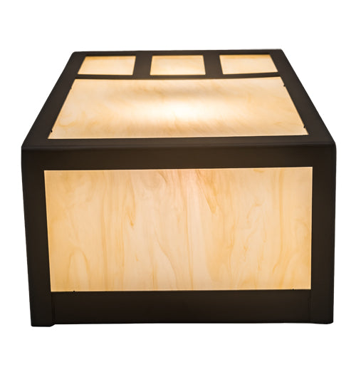 Meyda Lighting Hyde Park 7" 2-Light Oil Rubbed Bronze Double Bar Mission Wall Sconce With Beige Bottacino Idalight Shade