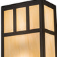 Meyda Lighting Hyde Park 7" 2-Light Oil Rubbed Bronze Double Bar Mission Wall Sconce With Beige Bottacino Idalight Shade