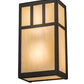 Meyda Lighting Hyde Park 7" 2-Light Oil Rubbed Bronze Double Bar Mission Wall Sconce With Beige Bottacino Idalight Shade
