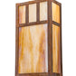 Meyda Lighting Hyde Park 7" 2-Light Vintage Copper Double Bar Mission Wall Sconce With Beige Iridescent Shade Glass