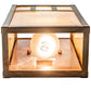 Meyda Lighting Hyde Park 7" 2-Light Vintage Copper Double Bar Mission Wall Sconce With Beige Iridescent Shade Glass