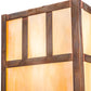 Meyda Lighting Hyde Park 7" 2-Light Vintage Copper Double Bar Mission Wall Sconce With Beige Iridescent Shade Glass