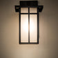 Meyda Lighting Hyde Park 7" Craftsman Brown On Copper "T" Mission Solid Mount Wall Sconce With Frosted Seeded Shade Glass