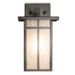 Meyda Lighting Hyde Park 7" Craftsman Brown On Copper "T" Mission Solid Mount Wall Sconce With Frosted Seeded Shade Glass