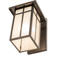 Meyda Lighting Hyde Park 7" Craftsman Brown On Copper "T" Mission Solid Mount Wall Sconce With Frosted Seeded Shade Glass