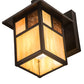 Meyda Lighting Hyde Park 7" Craftsman Brown "T" Mission Wall Sconce With Beige Art & Amber Mica Shade Glass