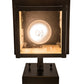 Meyda Lighting Hyde Park 7" Craftsman Brown "T" Mission Wall Sconce With Beige Art & Amber Mica Shade Glass