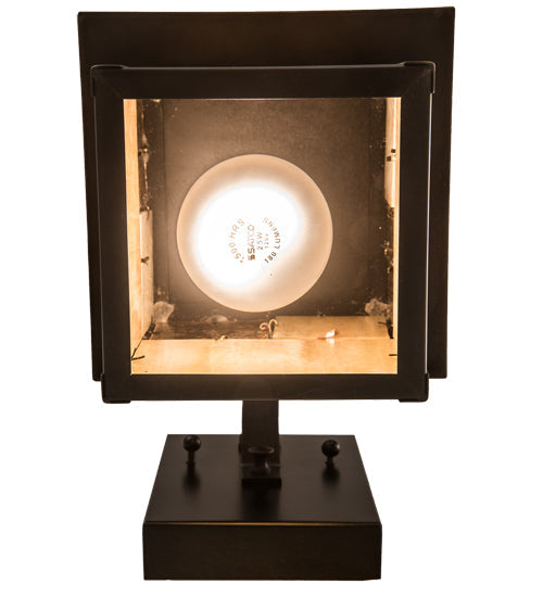 Meyda Lighting Hyde Park 7" Craftsman Brown "T" Mission Wall Sconce With Beige Art & Amber Mica Shade Glass