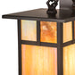 Meyda Lighting Hyde Park 7" Craftsman Brown "T" Mission Wall Sconce With Beige Art & Amber Mica Shade Glass