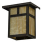 Meyda Lighting Hyde Park 7" Craftsman Brown T Mission Wall Sconce With Beige Art Shade Glass