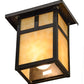 Meyda Lighting Hyde Park 7" Craftsman Brown T Mission Wall Sconce With Beige Art Shade Glass