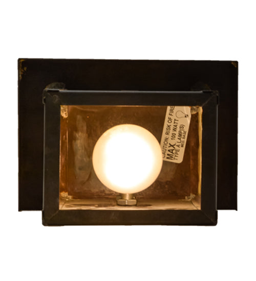 Meyda Lighting Hyde Park 7" Craftsman Brown T Mission Wall Sconce With Beige Art Shade Glass