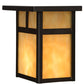 Meyda Lighting Hyde Park 7" Craftsman Brown T Mission Wall Sconce With Beige Art Shade Glass